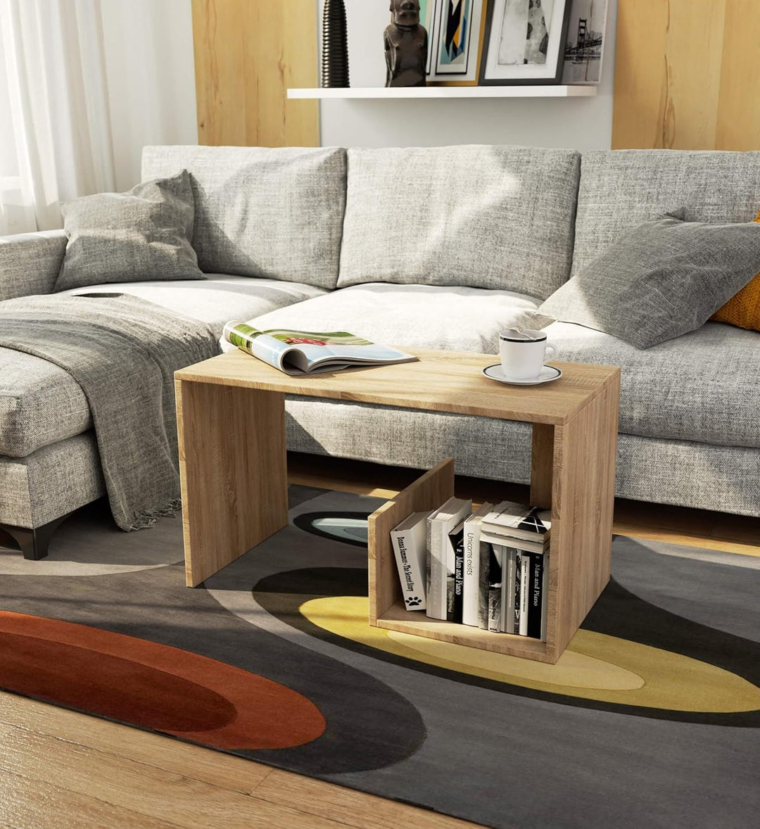 AKORD Couchtisch Holz | Paul 80x45x40 cm| Schrank für Wohnzimmer | Schlafzimmer Schrank | Minimalist