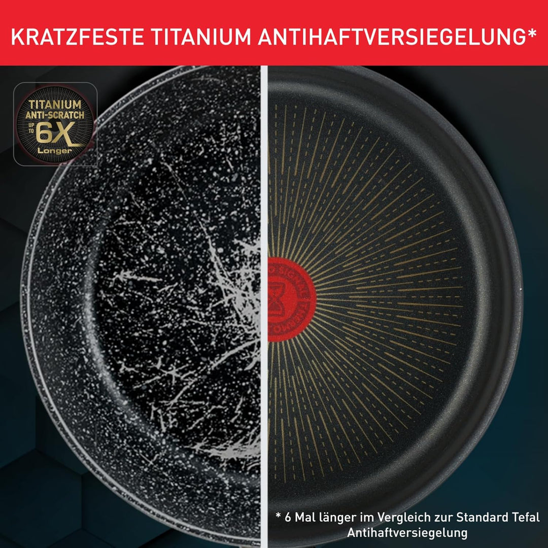 Tefal G25908 Unlimited On Bratpfanne | 32 cm | mit kratzfester Titanium Antihaft-Beschichtung | Ther