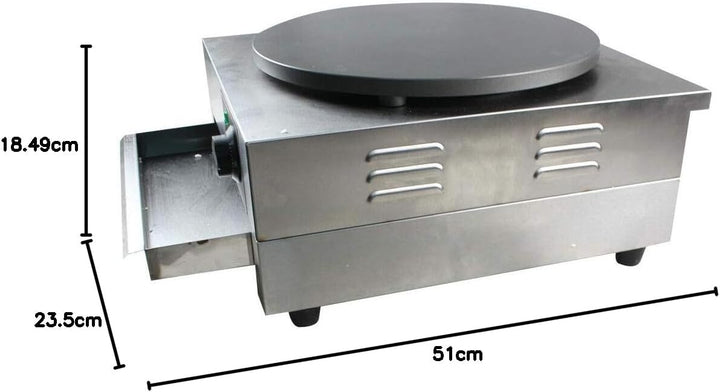 Berkalash Electric Crepe Maker Maschine, Crepes Maker inkl. Teigverteiler, 3000 W einstellbare Tempe