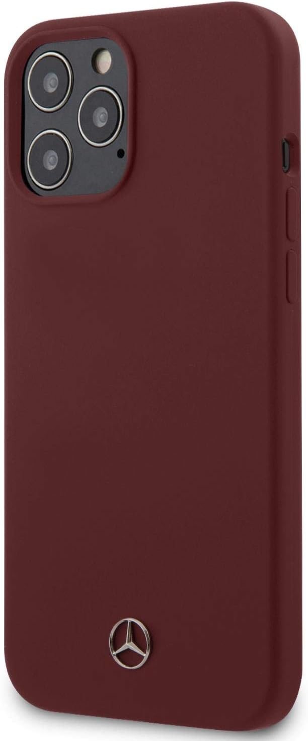 CG MOBILE Mercedes-Benz Handyhülle für iPhone 12 Pro Max Rot Silikon 3D Metall Logo | Easy Snap | Fa