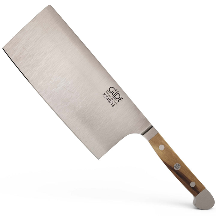 GÜDE Solingen - Hacker geschmiedet, 18 cm, Olivenholz, ALPHA OLIVE, Doppelkropf, Handmade Germany Ha