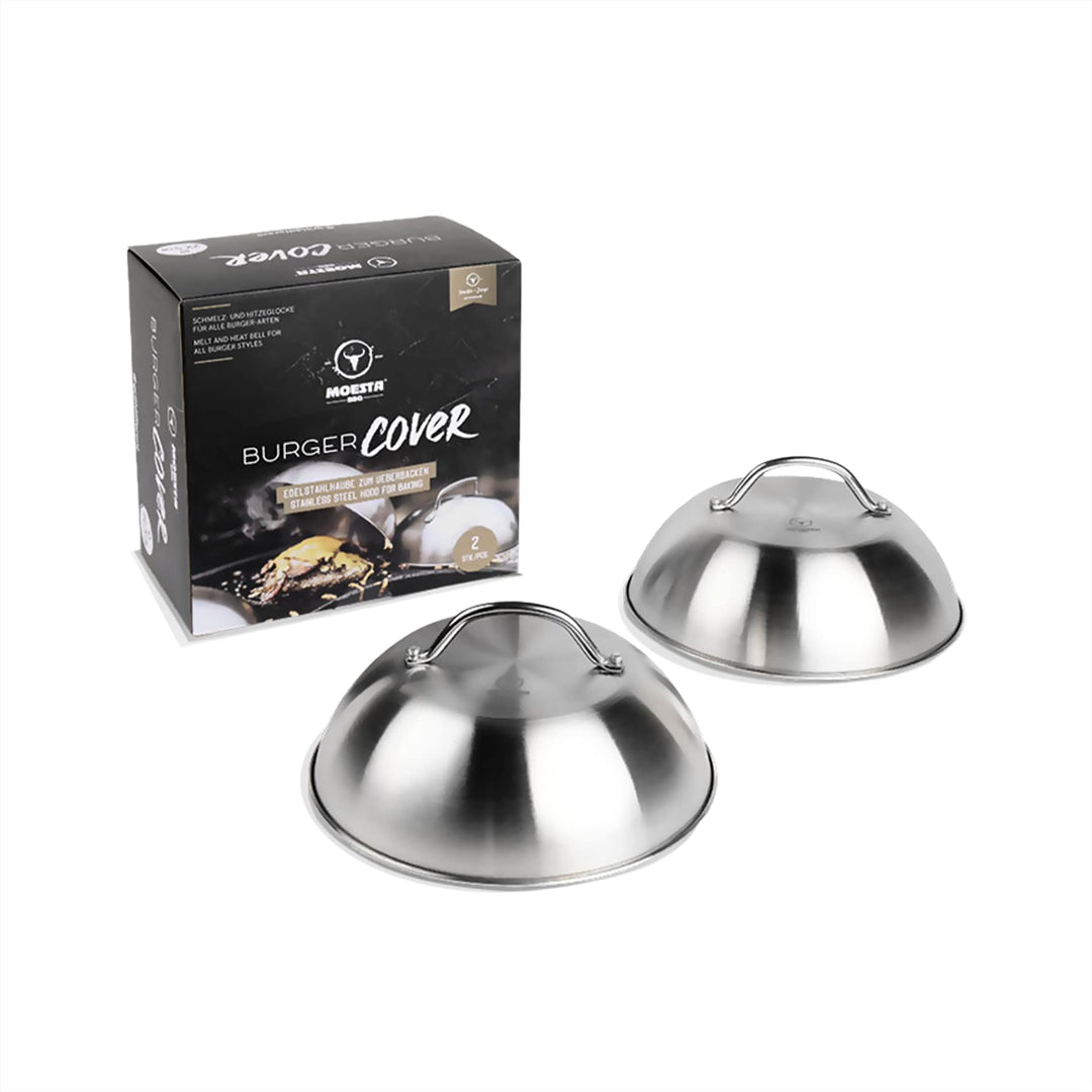 MOESTA-BBQ 19249 - BurgerCover 2er Set - Schmelzglocke für Cheeseburger – Schmelz- und Abdeckhaube f