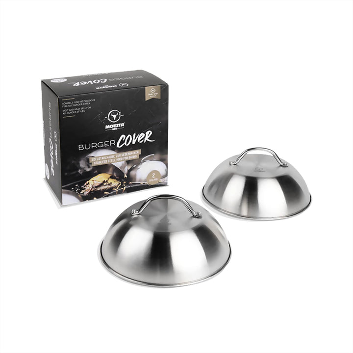 MOESTA-BBQ 19249 - BurgerCover 2er Set - Schmelzglocke für Cheeseburger – Schmelz- und Abdeckhaube f