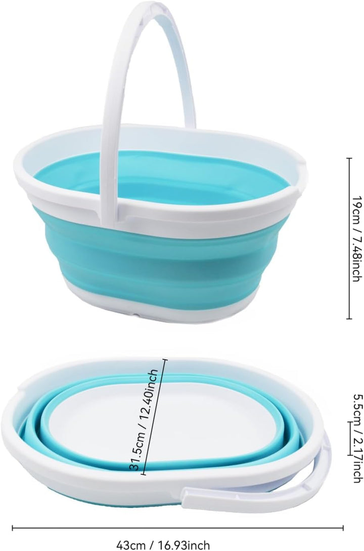 SAMMART 11L Faltbarer Korb mit Griff – Tragbarer Outdoor-Picknickkorb/Krater – Faltbare Einkaufstasc