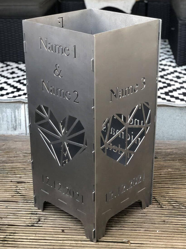 EXTRAVAGANT® Feuertonne, Feuerstelle, Feuerkorb, Feuersäule PERSONALISIERT für den Garten, Terrasse,