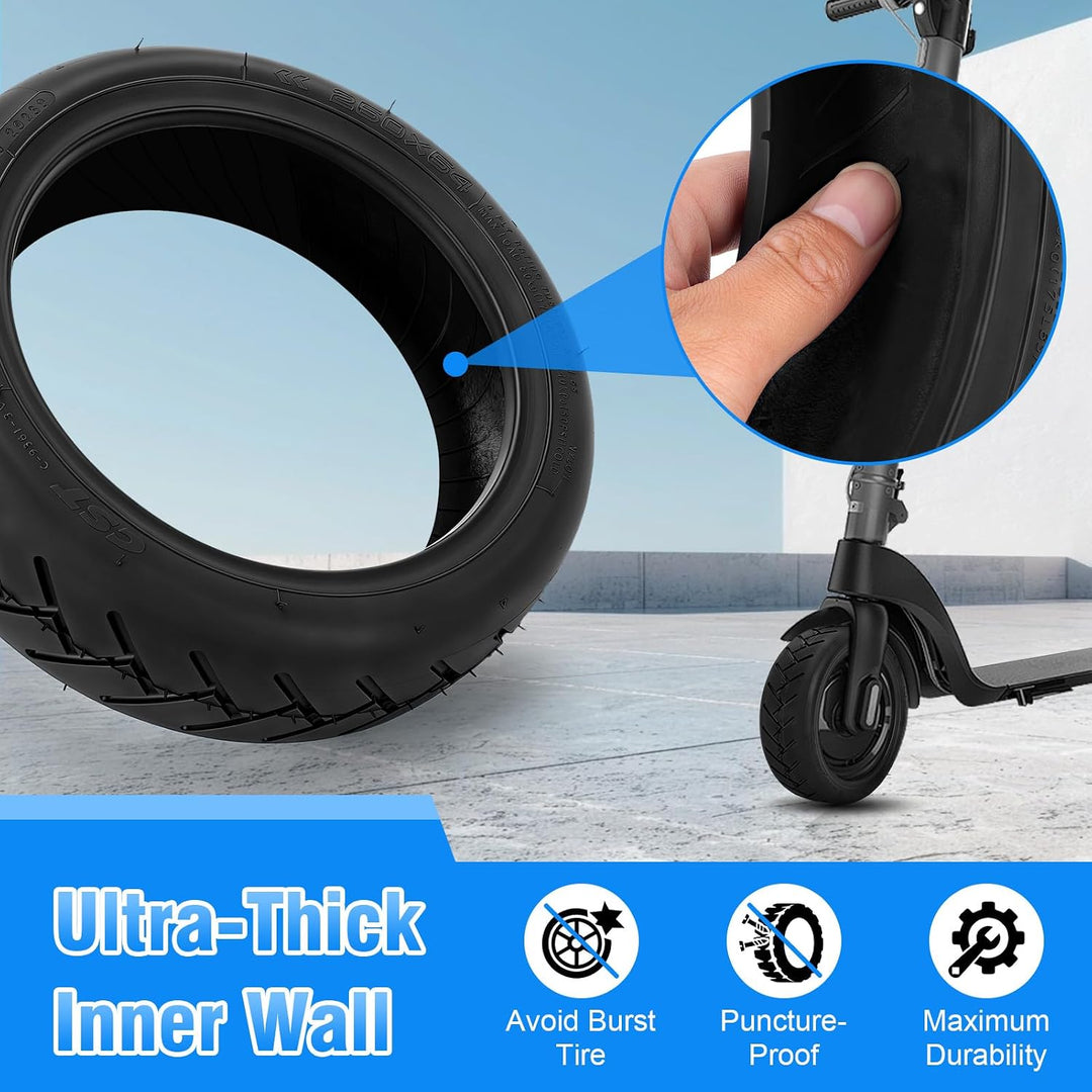 250x54 Tubeless Reifen mit Ventil für Xiaomi 4 Elektroroller, E Scooter Reifen Off-Road Vakuumreifen