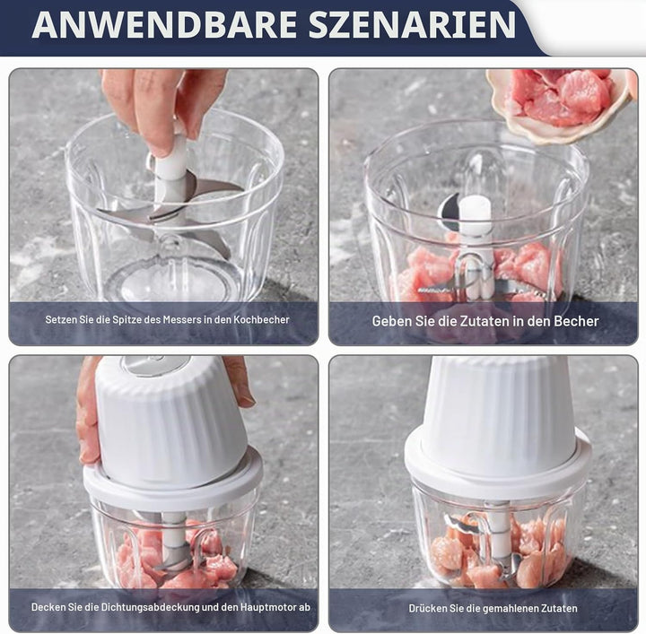 Zwiebelschneider Elektrisch, 400ml Zwiebel Zerkleinerer Elektrisch Multizerkleinerer Küche Aufladbar