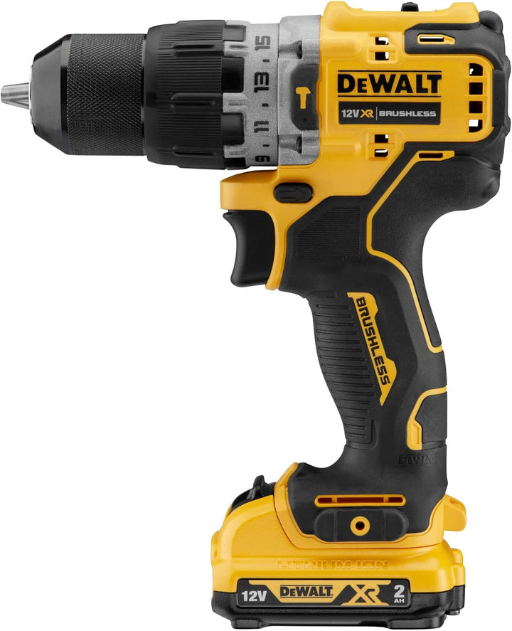 DEWALT 12V 2-Gang Akku-Schlagbohrschrauber DCD706D2 (2.0Ah, bürstenlos, mit Vollmetallgetriebe & 15-
