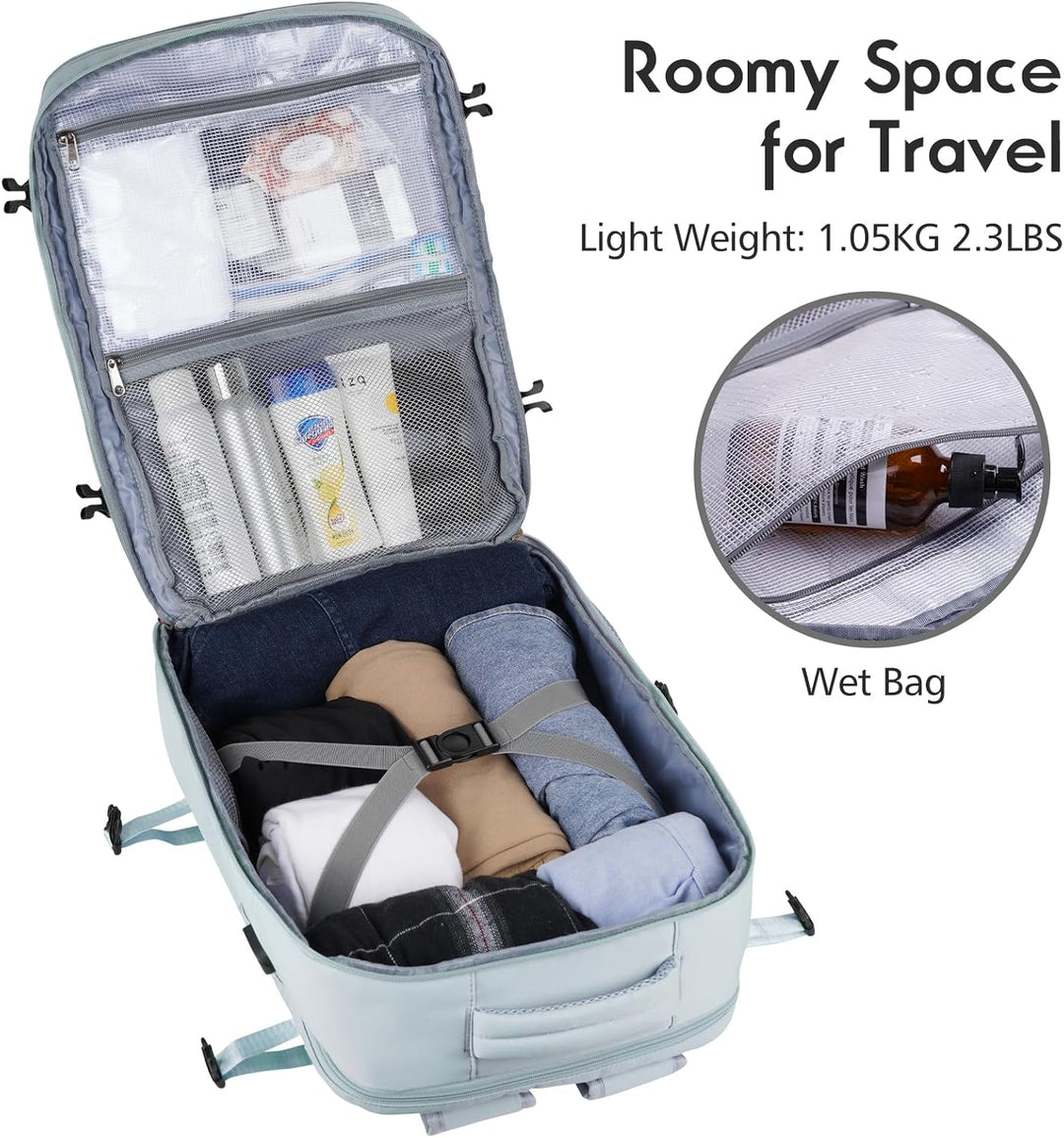 MOMUVO Grosser Reiserucksack für Damen, flugzugelassener Handgepäck-Rucksack, wasserabweisend, Diebs