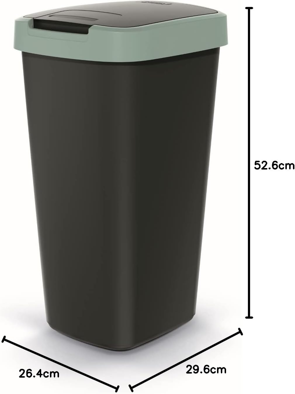 Keden Compacta Q Mülleimer mit Schwing- und Klappdeckel 25L Kunststoff Mülltrennung Abfallbehälter R