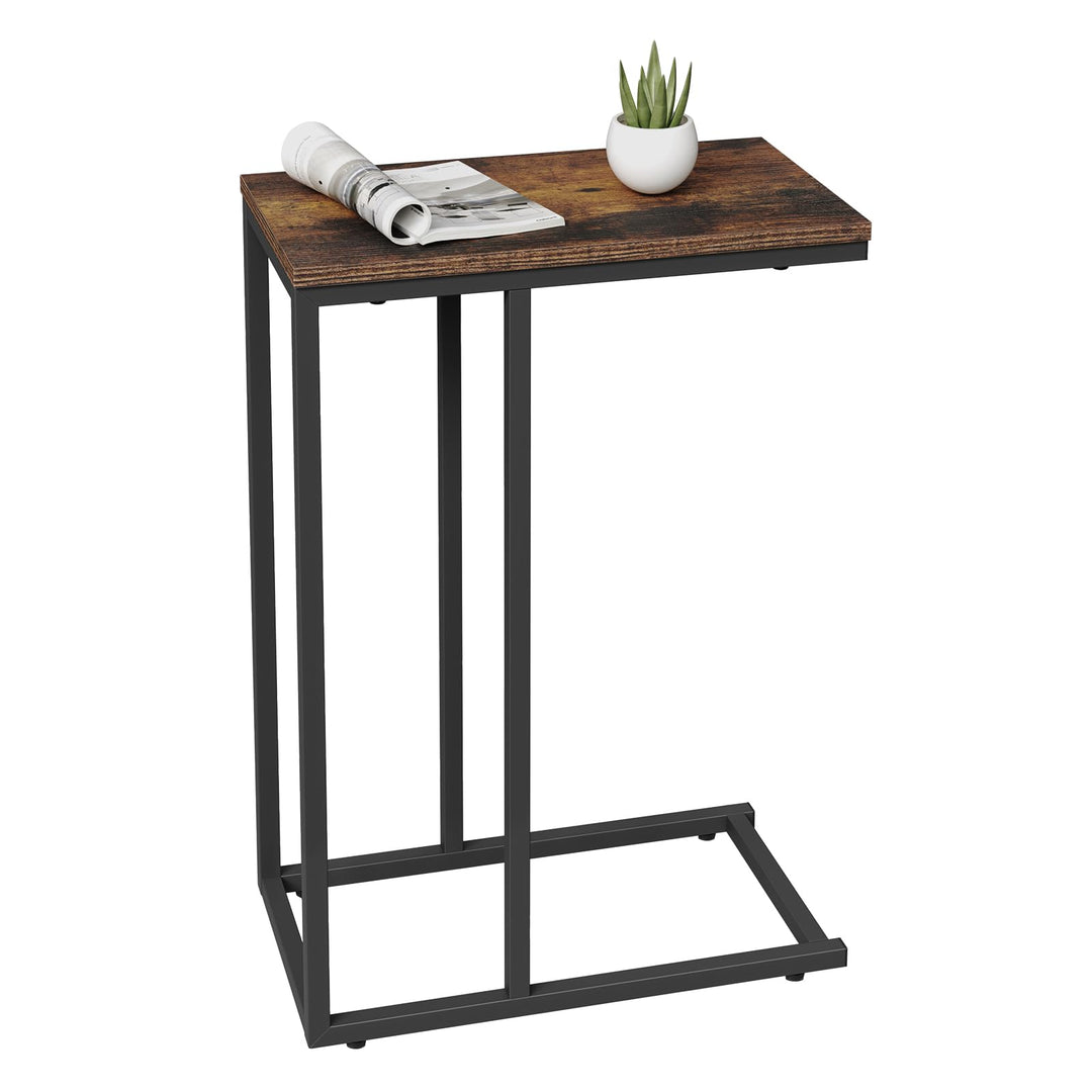 WOLTU Beistelltisch, Couchtisch C Form, Wohnzimmertisch mit Metallgestell, Sofatisch Kaffeetisch, fü