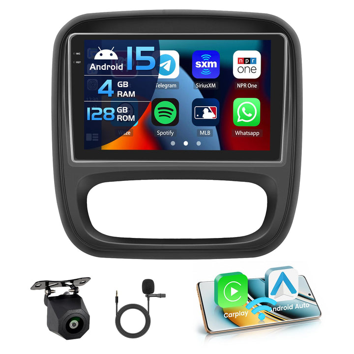 Inefala 4+128G Autoradio für Renault Trafic 3 2014-2021/Opel Vivaro B 2014-2019 Android 15 mit 9&