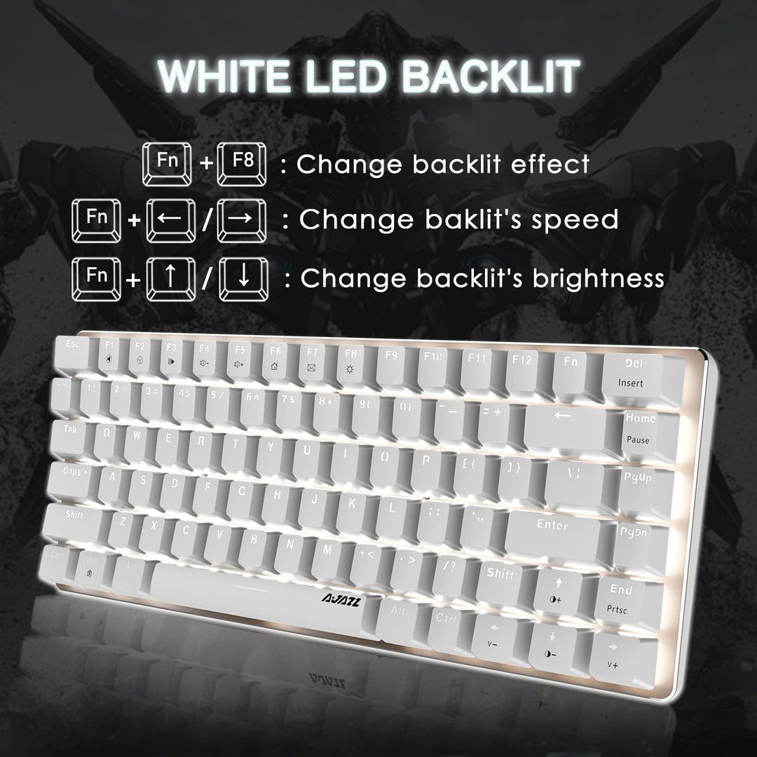 Hotswapple Gaming-Tastatur, 80% Mechanische Rote Schalter Keyboard mit weisse LED-Hintergrundbeleuch