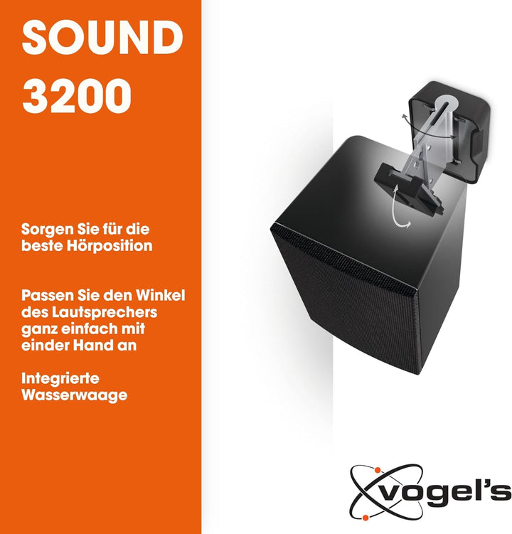 Vogel's SOUND 3200 Universelle Lautsprecher Wandhalterung, Max. 5kg, Neigbar -30°/+30°, Schwenkbar b