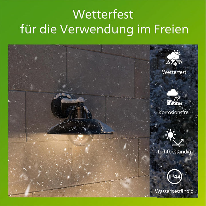 Philips myGarden Cormorant Aussenwandleuchte, 42W, ohne Leuchtmittel, schwarz, Cormorant