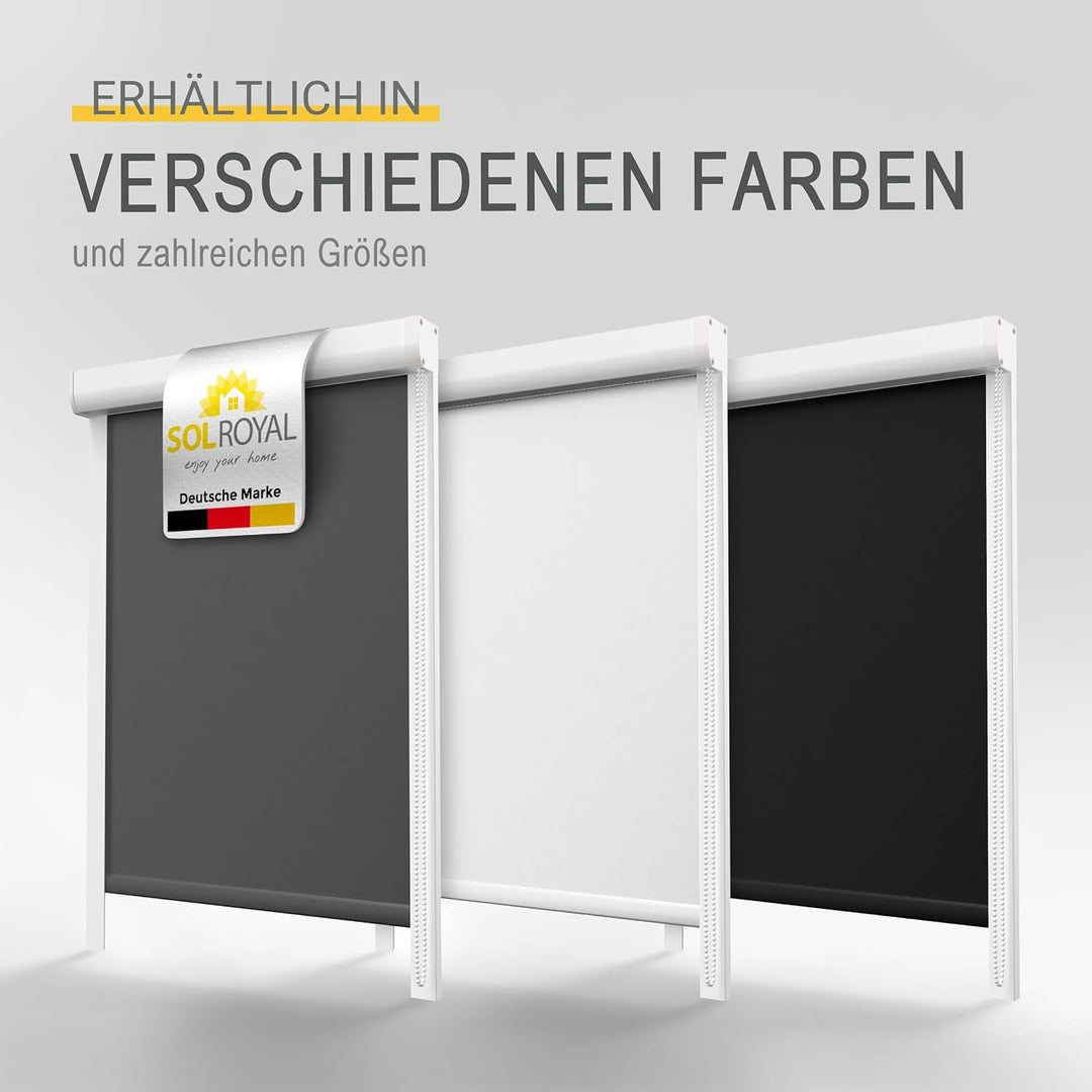 Sol Royal Kassettenrollo mit Führungsschiene SolReflect K24 100x175 cm Anthrazit - Blackout Thermoro