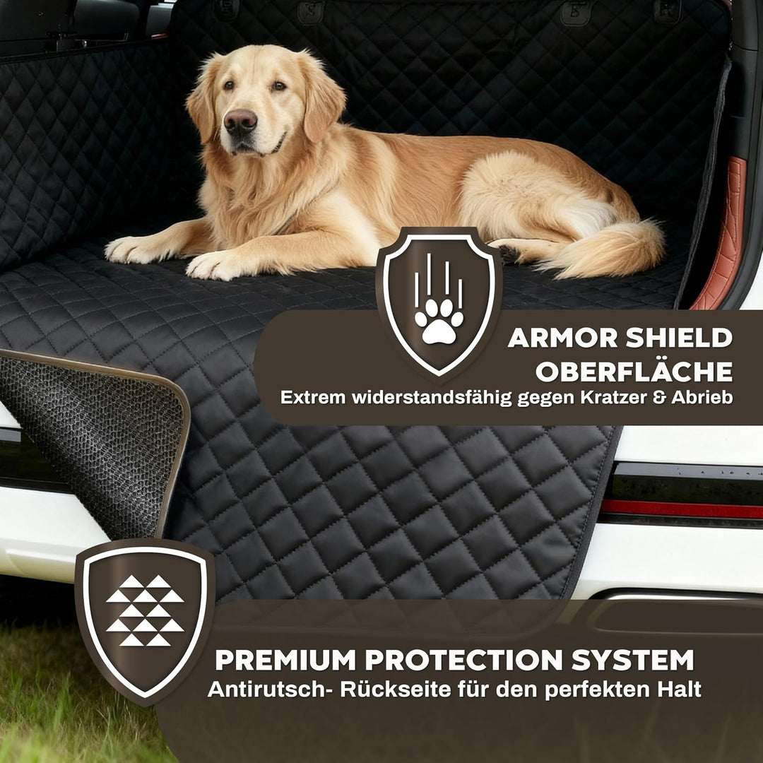 Hainberger Kofferraumschutz Hund gesteppt mit Seiten- und Ladekantenschutz Hundedecke Auto Kofferrau