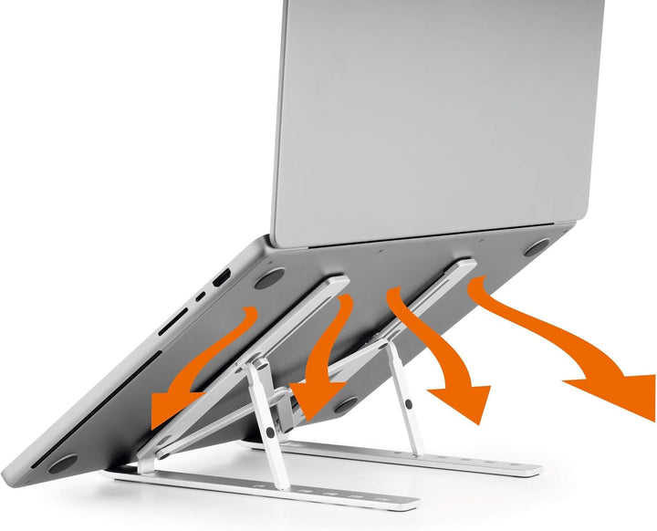 Durable Tischständer für Laptop/Tablet bis 15", faltbar und höhenverstellbar, inkl. Transportbeutel,