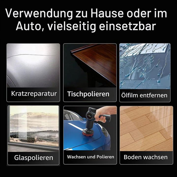 Auto Akku Poliermaschine mit LCD Display, Polierset mit 2 einstellbaren Geschwindigkeitsstufen, mult