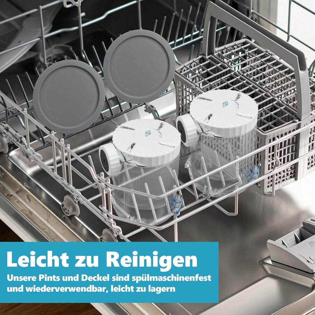 Nepfaivy Behälter für Ninja Swirl by Creami - 2er-Set Eiscremebecher und Deckel Kompatibel mit Ninja