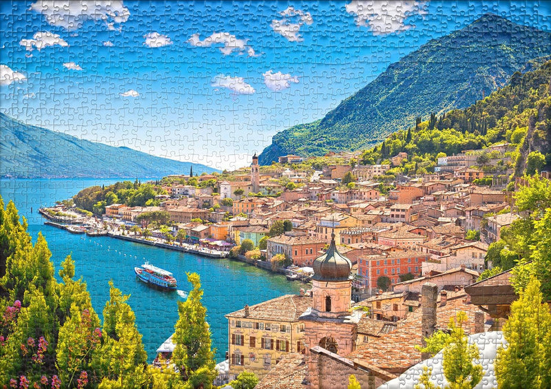 Ulmer Puzzleschmiede - Puzzle „Lago di Garda“ – Klassisches 1000 Teile Puzzle vom Gardasee – die mal