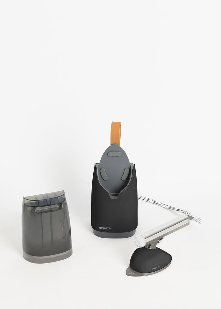 CREATE/IRON DUAL PRO/Horizontal- und vertikales Dampfbügeleisen 800ml Schwarz / 2 in 1 Design, 4 Büg