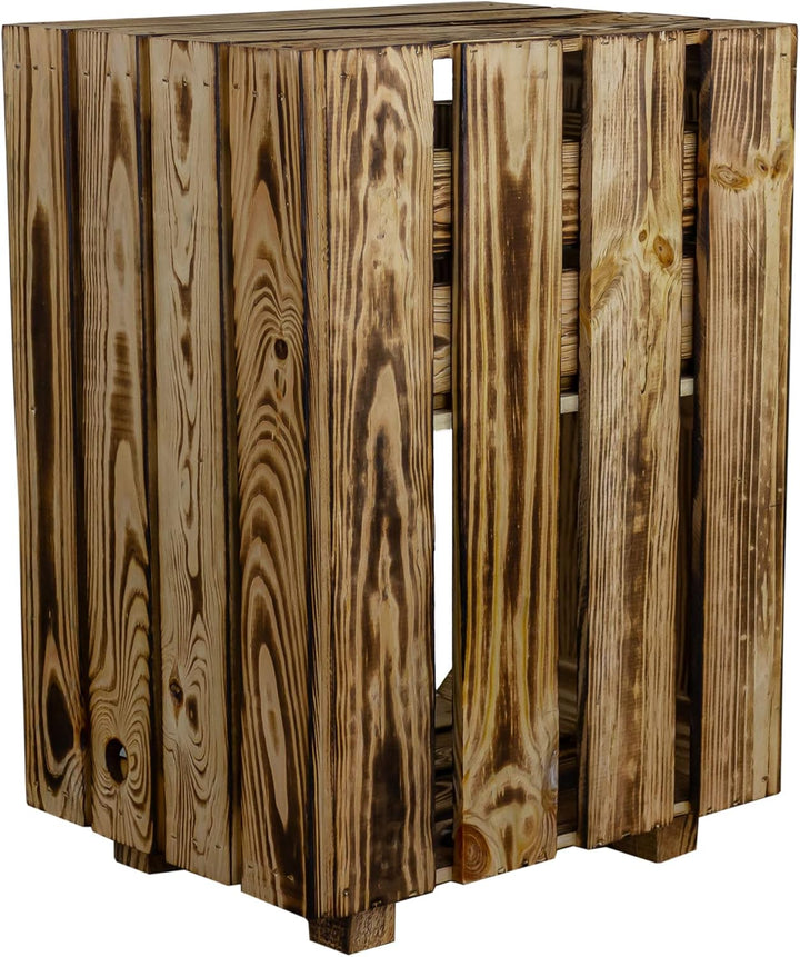 Kistenkolli Altes Land Nachttisch Abstelltisch weiss/geflammt mit Schublade ca 30x40x55cm Regalkiste