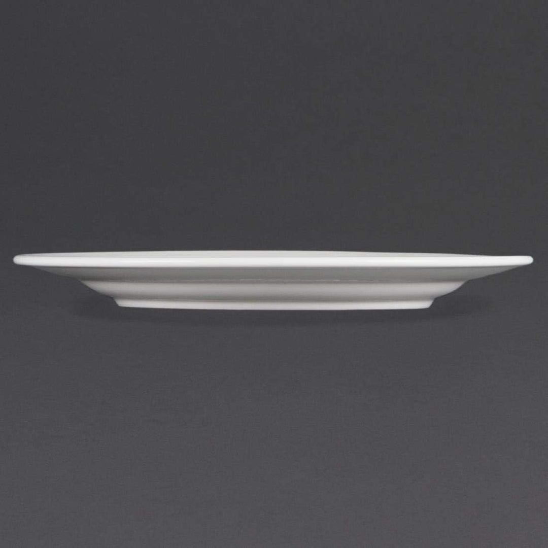Olympia Whiteware Service-Teller mit breitem Rand, 310 mm, Porzellan, innovativ, 6 Stück 310(Ø)mm/ 1
