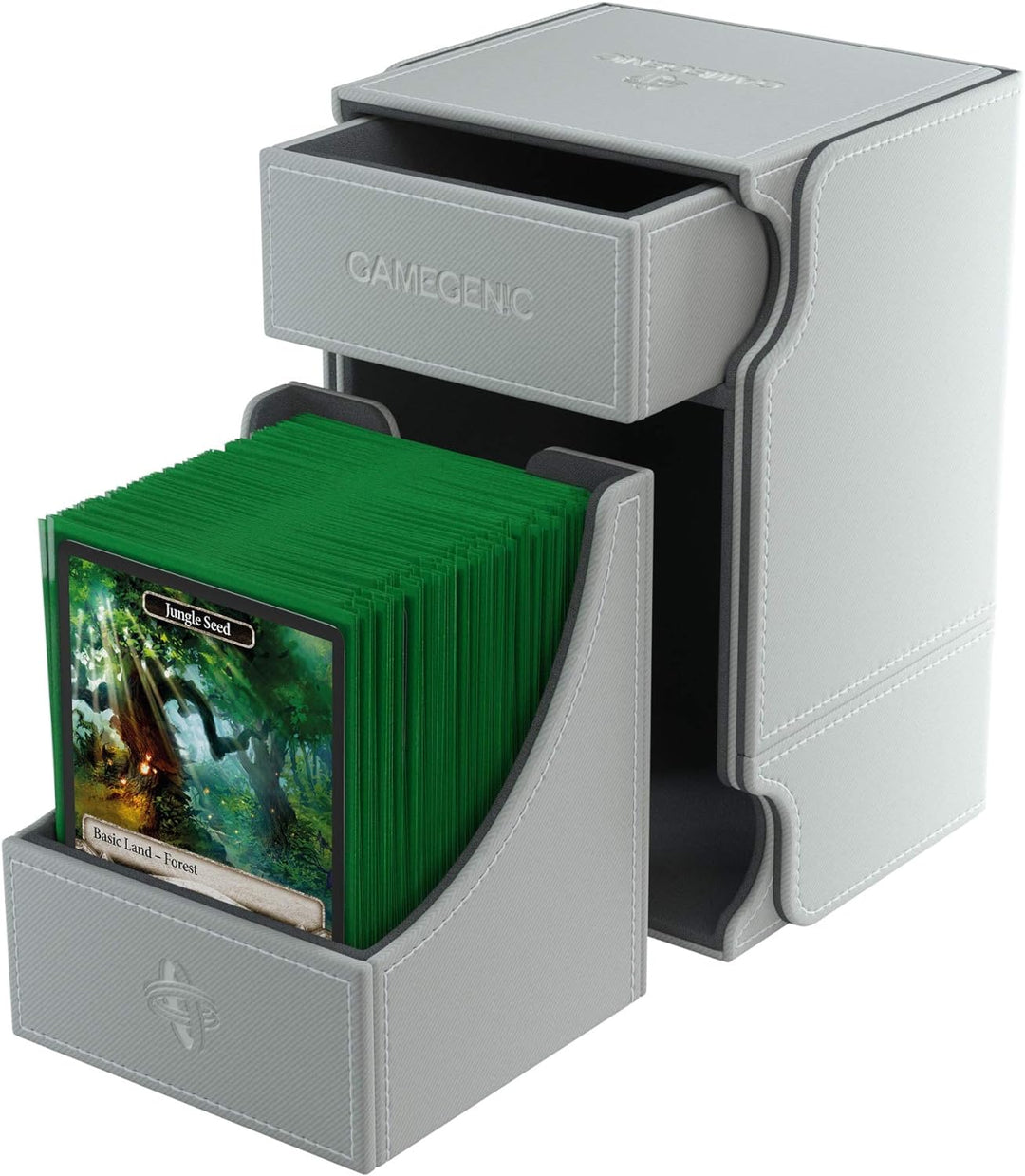 Gamegenic Watchtower 100-Card Convertible Deck Box, White Weiss, Weiss