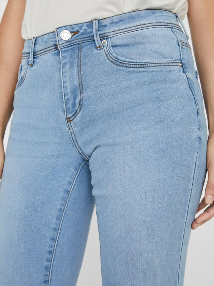 VERO Moda Baggy Jeans Damen Straight Leg Light Blue Denim S / 34L, Light Blue Denim S / 34L