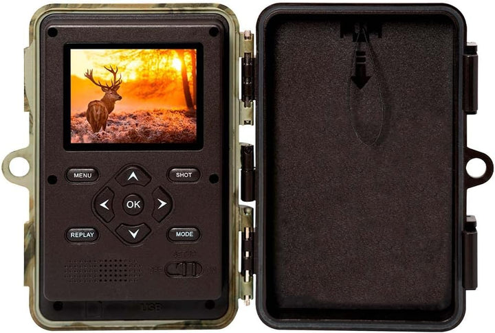 Maginon Wildkamera WK 6 HD, Fotofalle mit Bewegungssensor, Full-HD Video, Spritzwasser Geschützes Ge