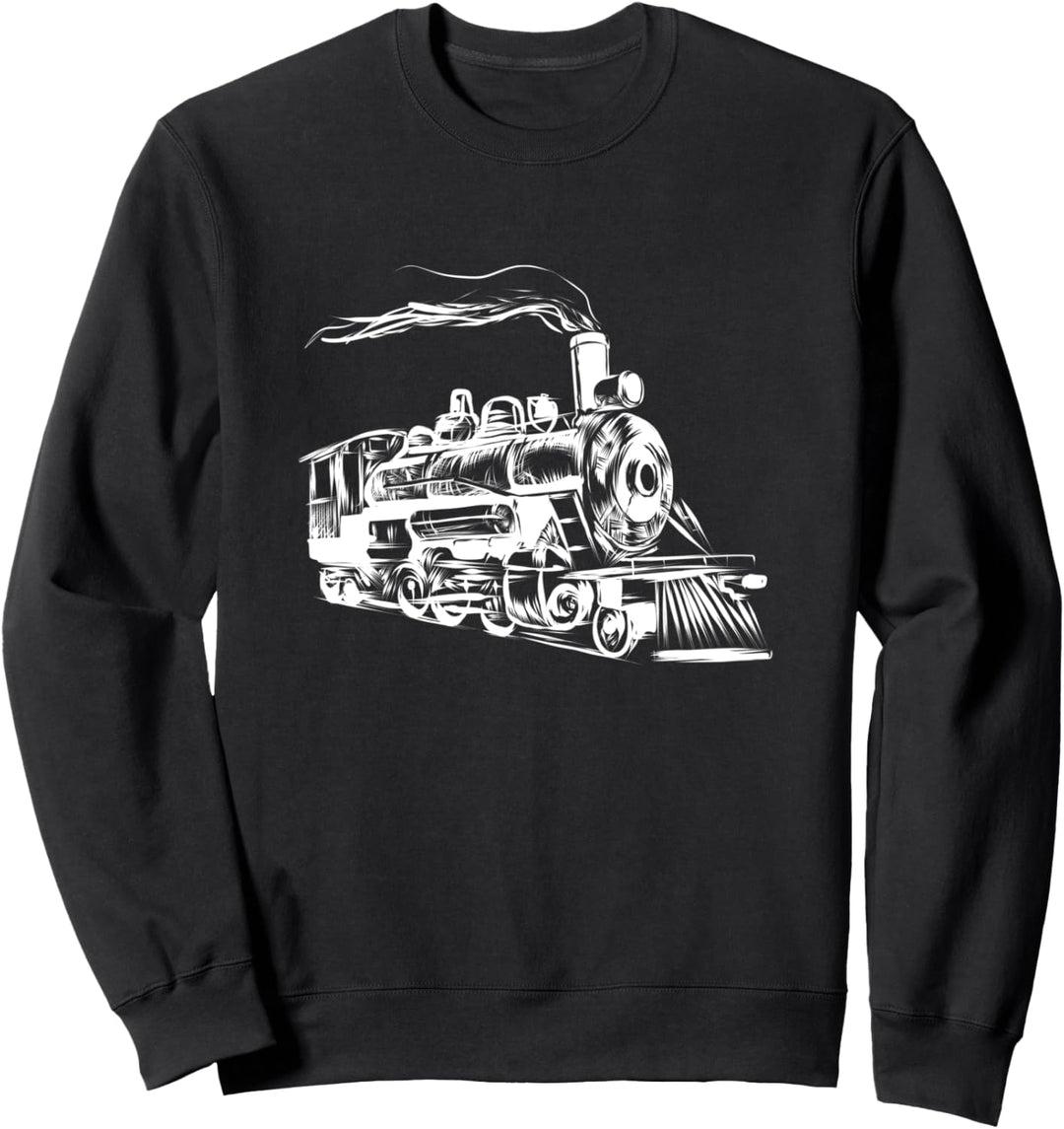 Lokomotive Dampflok Zug Eisenbahn Zugführer Sweatshirt