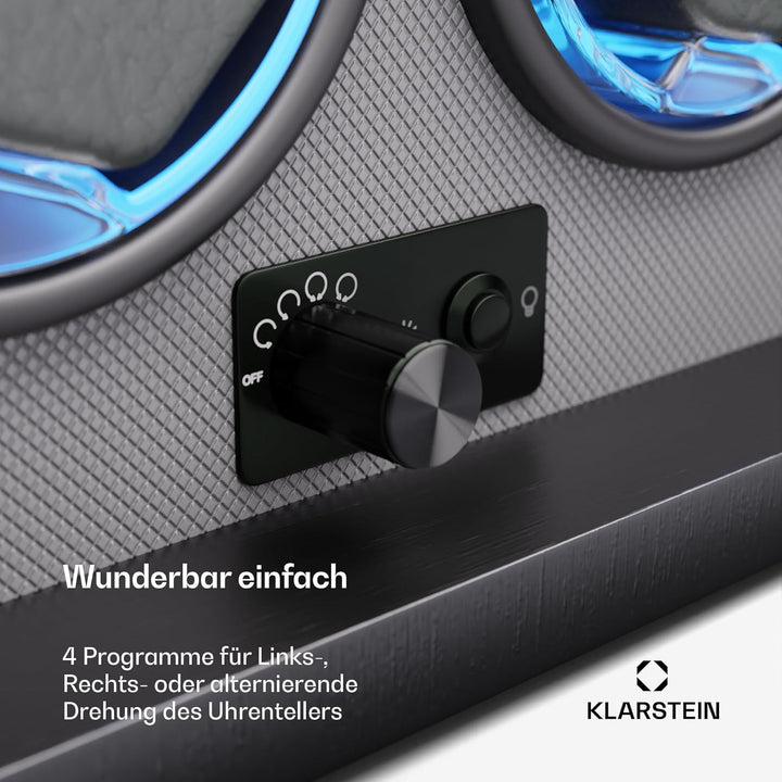 Klarstein Uhrenbeweger für Automatikuhren, Automatik-Uhrenbeweger für 4 Uhren mit Acryl-Tür, Automat