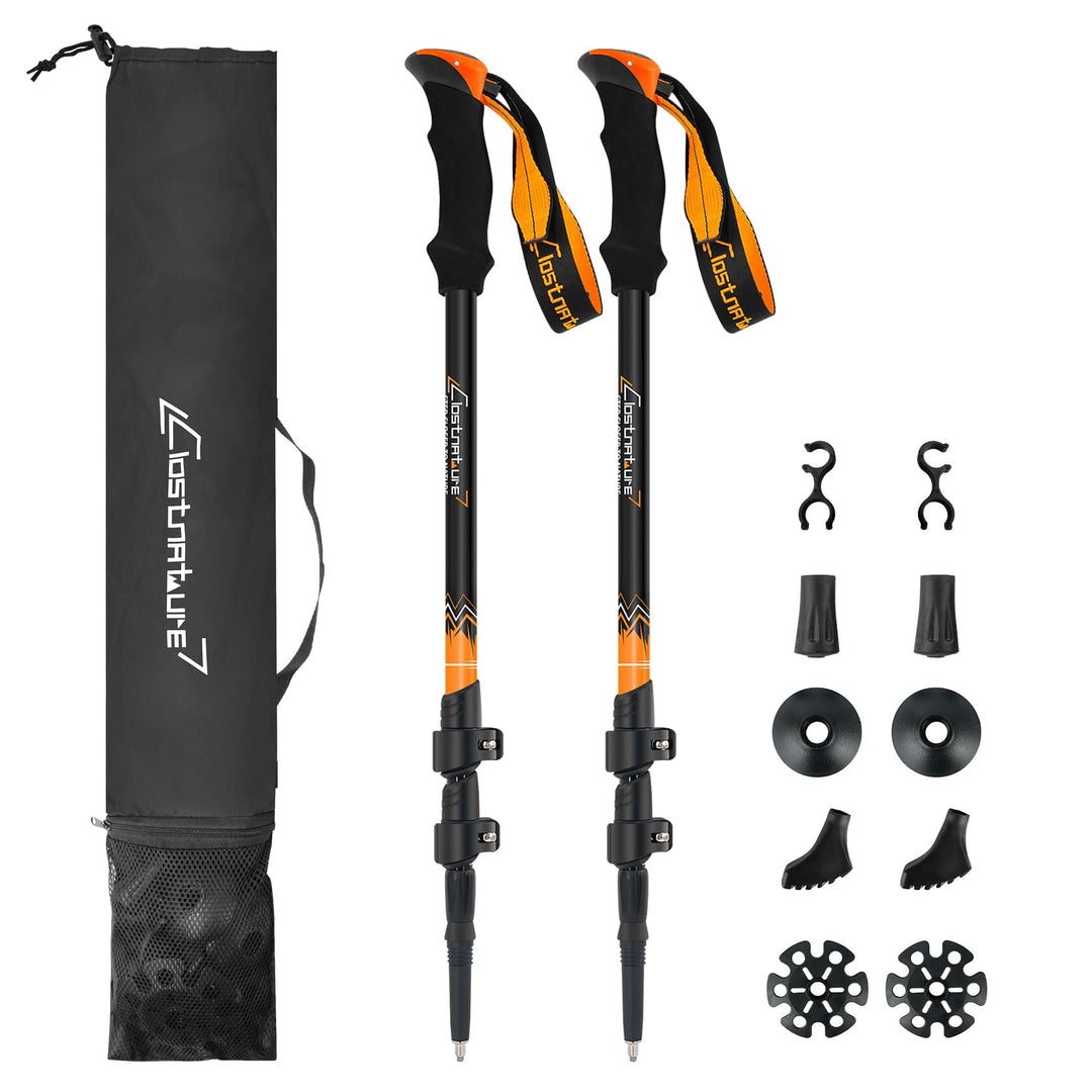 Clostnature Wanderstöcke Teleskop Aluminium - Nordic Walking Stöcke für Damen und Herren, 58-135cm L