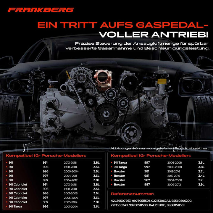 Frankberg Drosselklappe Drosselklappenstutzen für 911 991 B-o-x-s-t-e-r 981 987 C-a-y-e-n-n-e M-a-c-