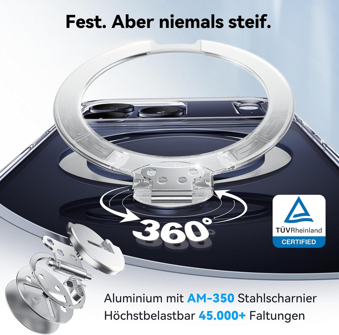 CASEKOO für iPhone 17 Pro Max Hülle für MagSafe [360 Drehständer] [Kameraschutz & Militärschutz] Sto