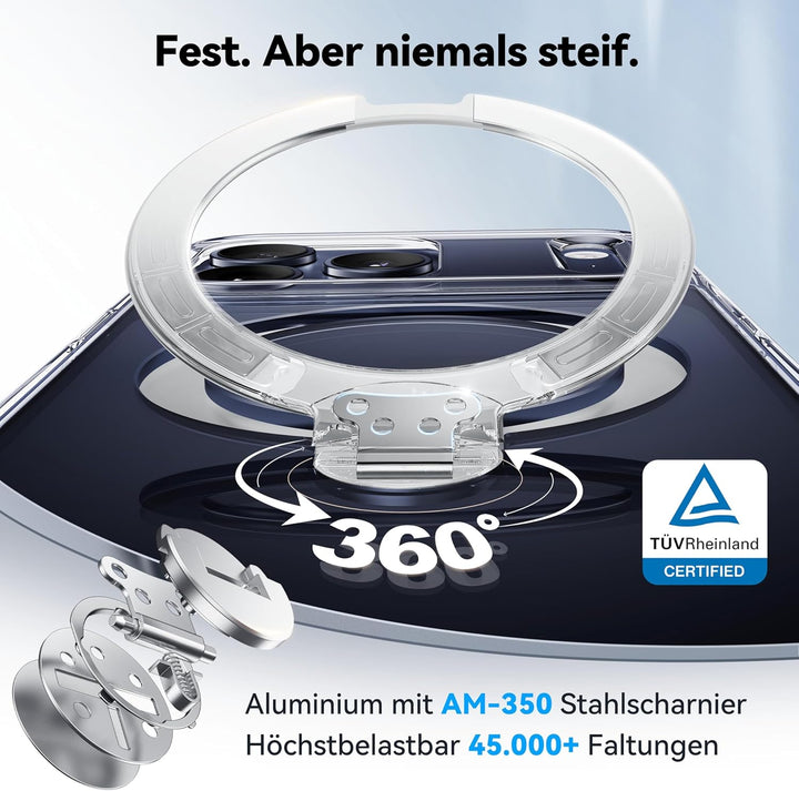 CASEKOO für iPhone 17 Pro Max Hülle für MagSafe [360 Drehständer] [Kameraschutz & Militärschutz] Sto
