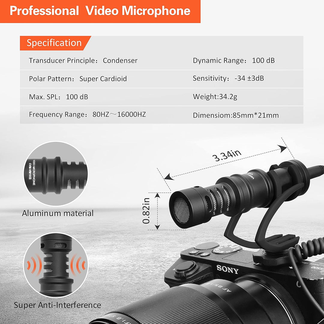 comica Kamera Mikrofon, CVM-VM10II Video Shotgun Mikrofon Cardioid Richtmikrofon für Canon Nikon Son