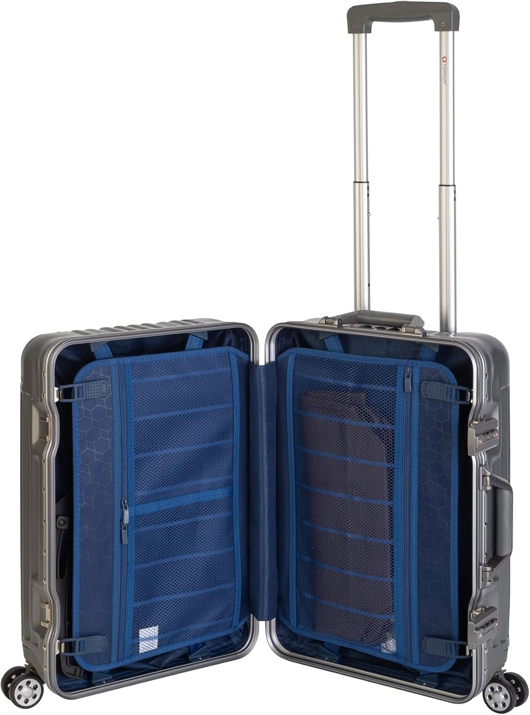 Travelhouse London Boardkoffer S-55cm · Aluminium Rahmen · Polykarbonat Hartschale · 2X TSA Zahlensc