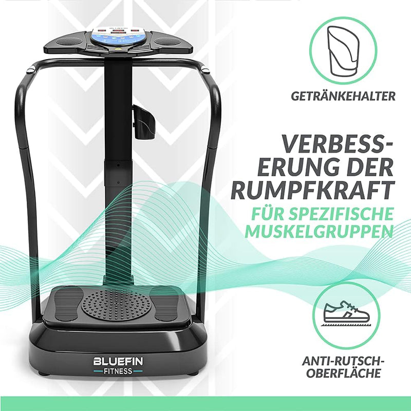 Bluefin Fitness Vibrationsplatte Pro Modell | Verbessertes Design mit Leisen Motoren und Eingebauten