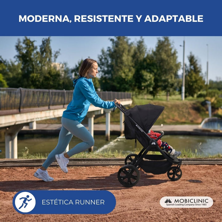Mobiclinic® kids, 3-rad-kinderwagen, Agnes, Geländereifen, Einhandlenker, 5-punkt-gurtsystem, Rücken