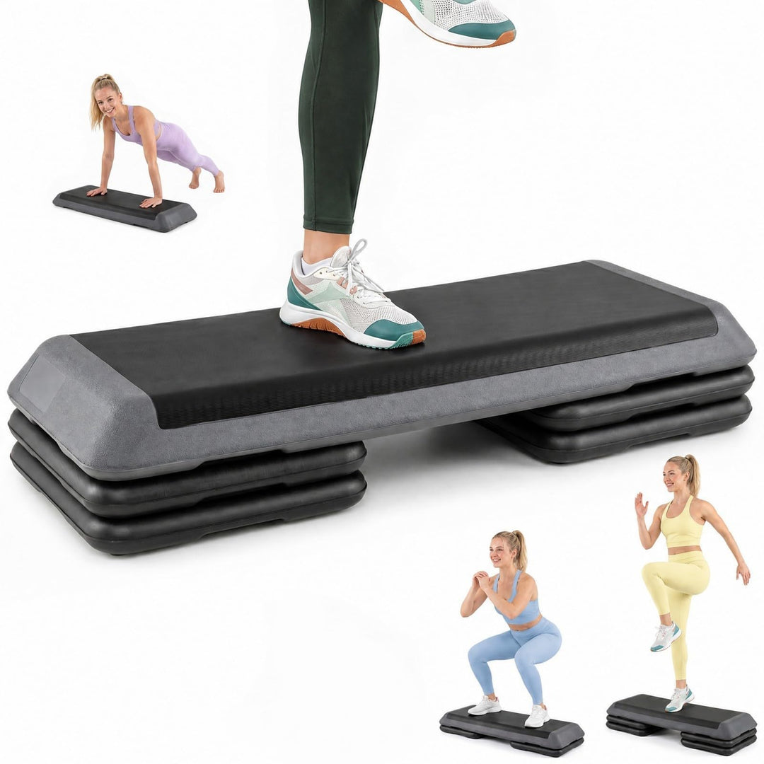 GYMAX Steppbrett Professional, 3 - Fach höhenverstellbar | Aerobic Stepper mit rutschfester Oberfläc