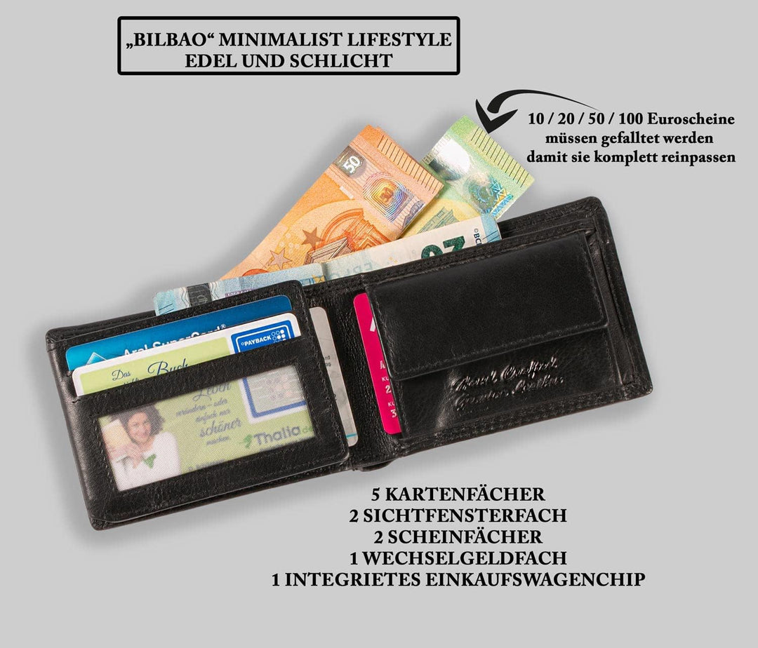 MATADOR Klein Geldbörse Herren Bilbao TüV geprüfter RFID Schutz Minimalist Wallet Männer Portemonnai