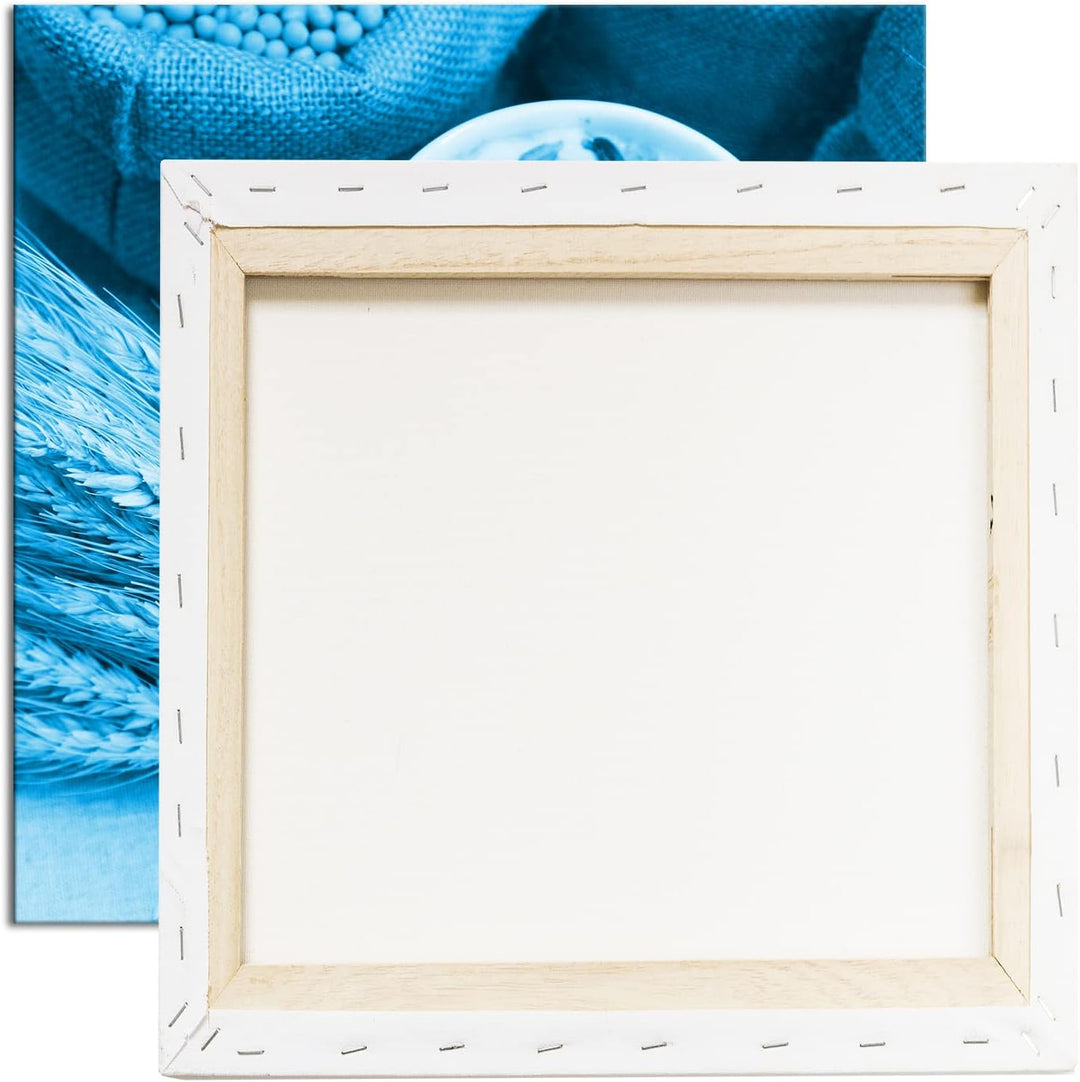 deyoli Getreide Müsli Format: 70x70 Effekt: Monocrome Blau als Leinwandbild, Motiv fertig gerahmt au