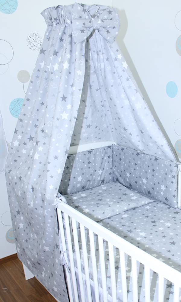 Babybett Himmel Vollstoff - Star Dunkel - für Baby Bett Vollstoffhimmel Baumwolle