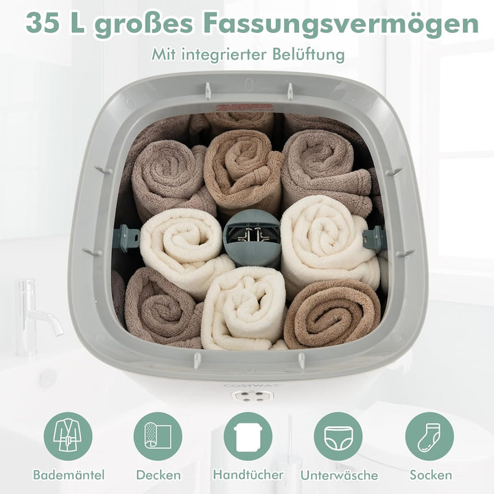 COSTWAY 35L grosser Handtuchwärmer, Handtuchtrockner für nasse Handtücher, Deckenwärmer elektrisch m