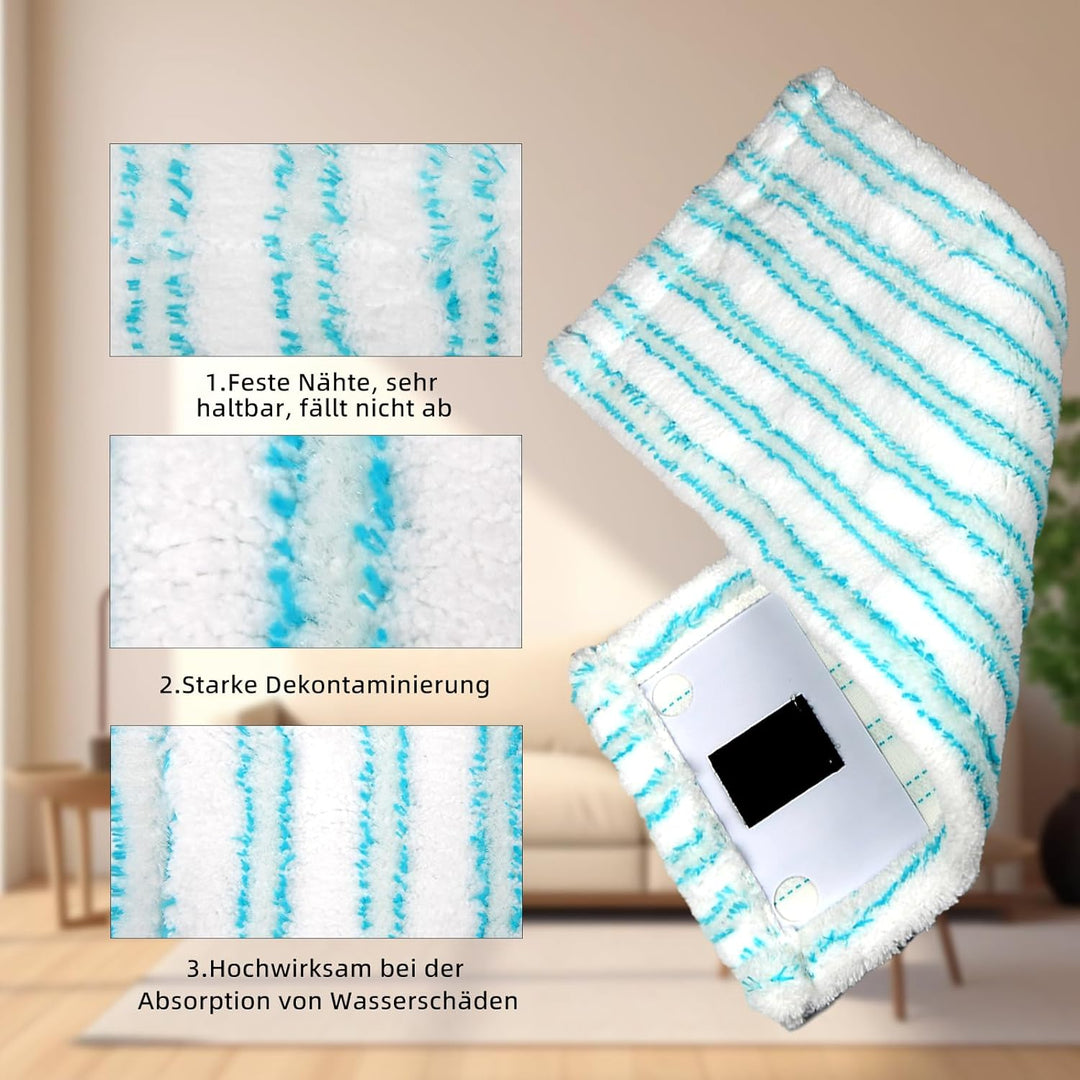 6 Stück Wischbezug Set für leifheit Clean Twist M Ergo Micro Duo, Saugfähiger Mikrofaser Bodenwische