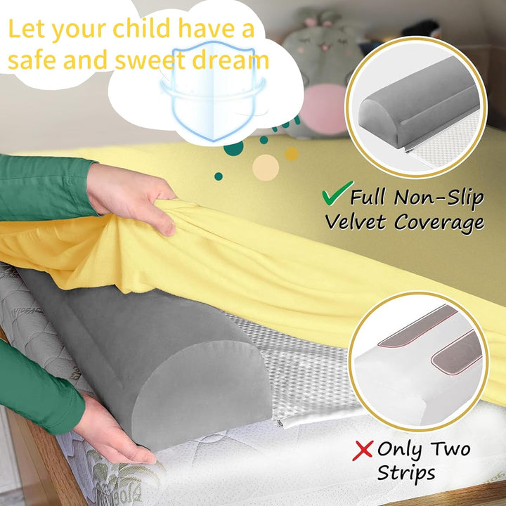 Bettschutzgitter Für Kinder, Aufblasbarer Rausfallschutz Bett Reise, Schutzkissen Bed Bumper mit rut