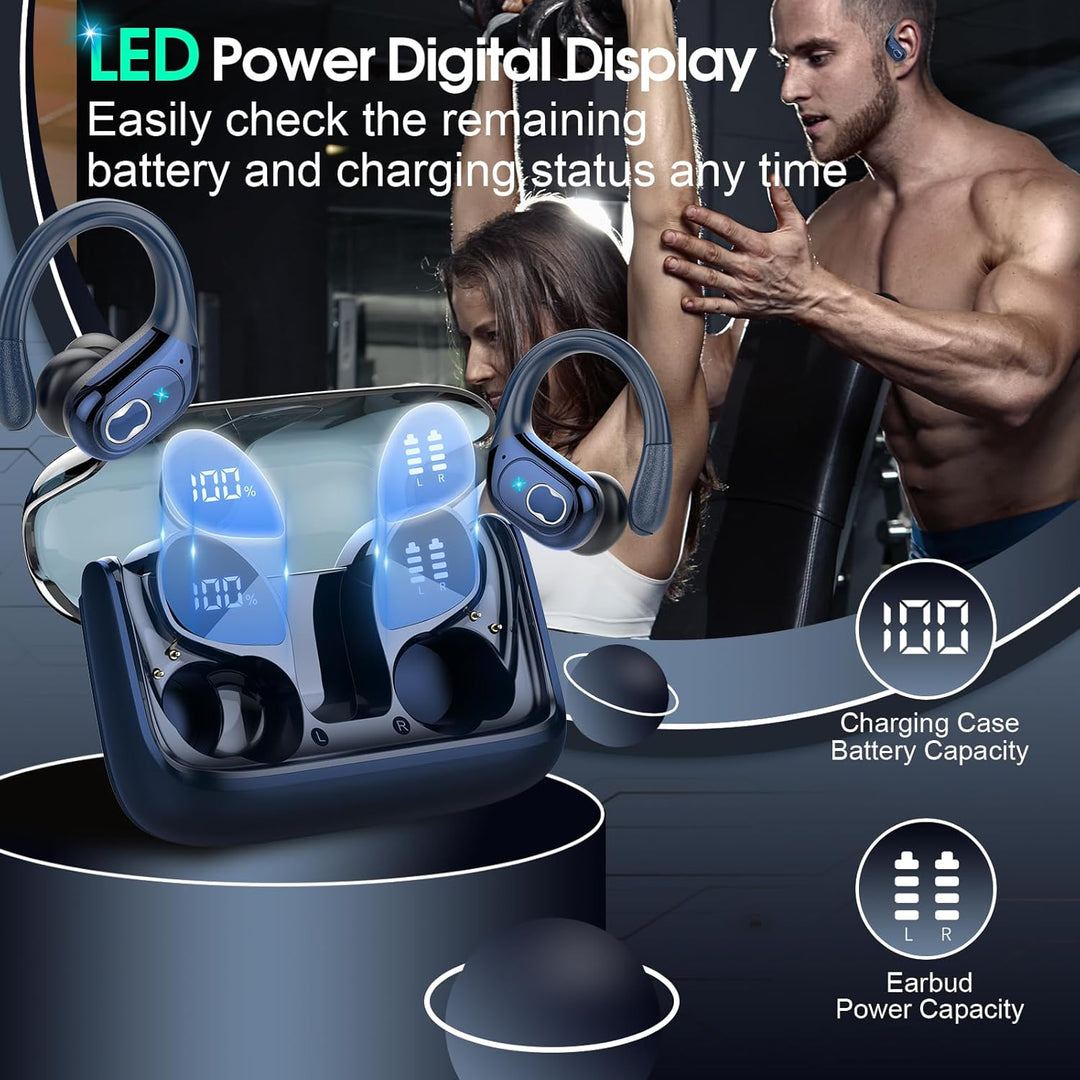 Aptkdoe In Ear Kopfhörer Kabellos Sport, Bluetooth 5.4 Kopfhörer mit ENC Mic, 75 Std Spielzeit, Anpa