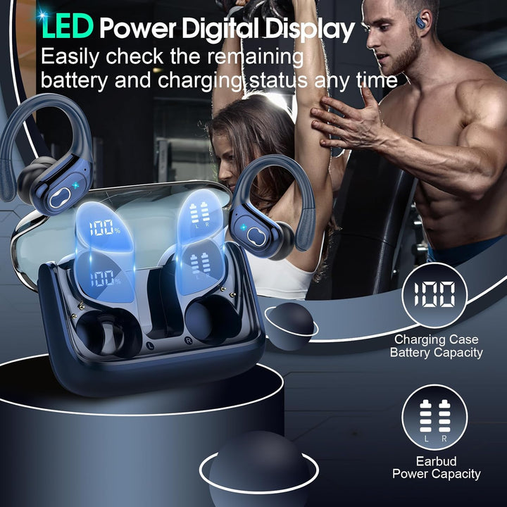 Aptkdoe In Ear Kopfhörer Kabellos Sport, Bluetooth 5.4 Kopfhörer mit ENC Mic, 75 Std Spielzeit, Anpa